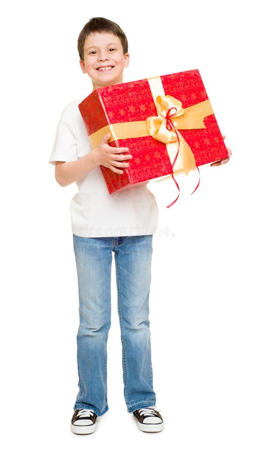 Boy with gift box stock photo Boy with gift box stock photo