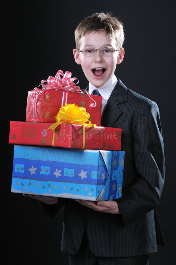 Boy with gifts