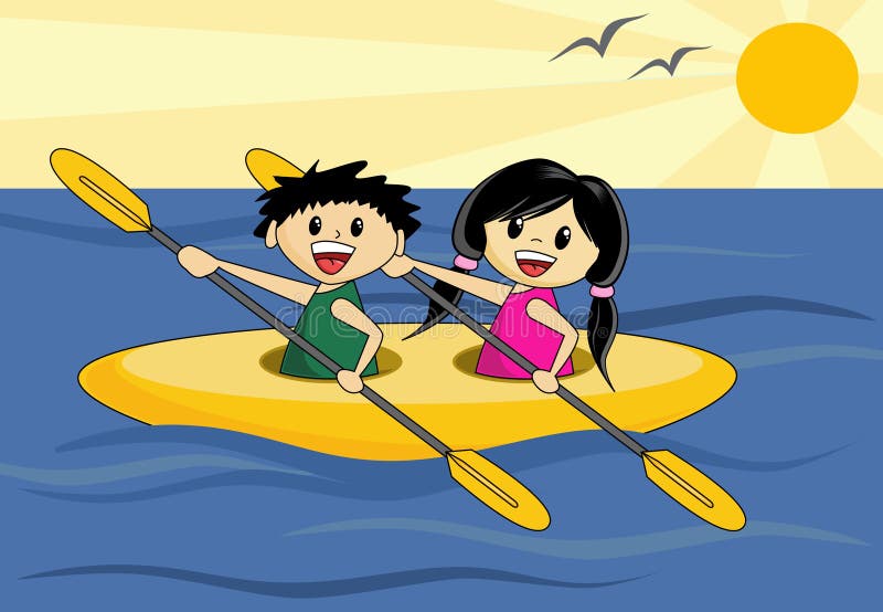 Boy and Girl in Canoe