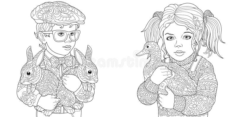 Colouring Pages Kids Stock Illustrations – 3,928 Colouring Pages ...