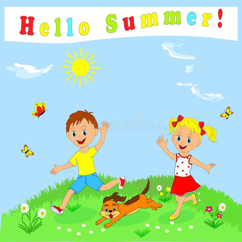 Girl Running through a Meadow Stock Illustration - Illustration of summer, green: 53841985 Girl Running through a Meadow Stock Illustration - Illustration of summer, green: 53841985