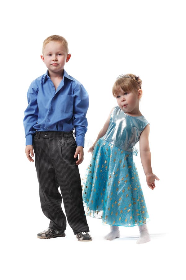 Boy and Girl in Formal Dress Stock Photo Image of shirt, stand 15596222