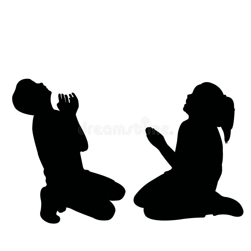 Kneeling People Silhouette Stock Illustrations 580 Kneeling People