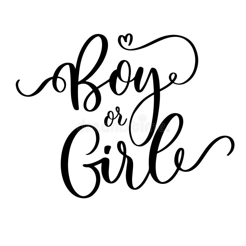 Boy or Girl. Lettering for Card, Children Album, Children Girl, Gender ...