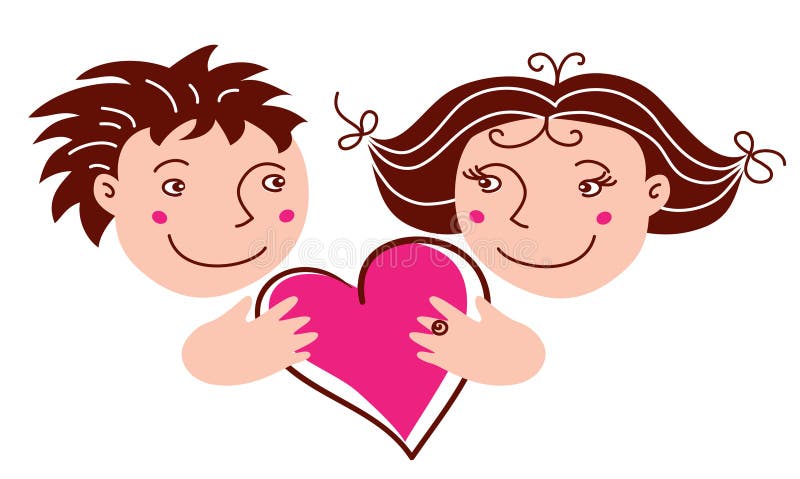 Boy and girl in love royalty free illustration