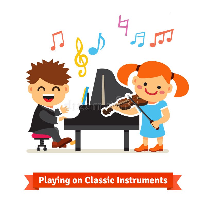 Piano online class isolated cartoon Royalty Free Vector