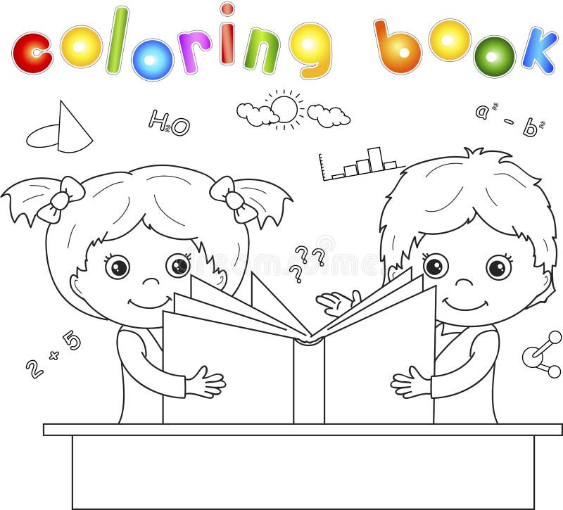 Premium Vector  Illustartion coloring book page women read book