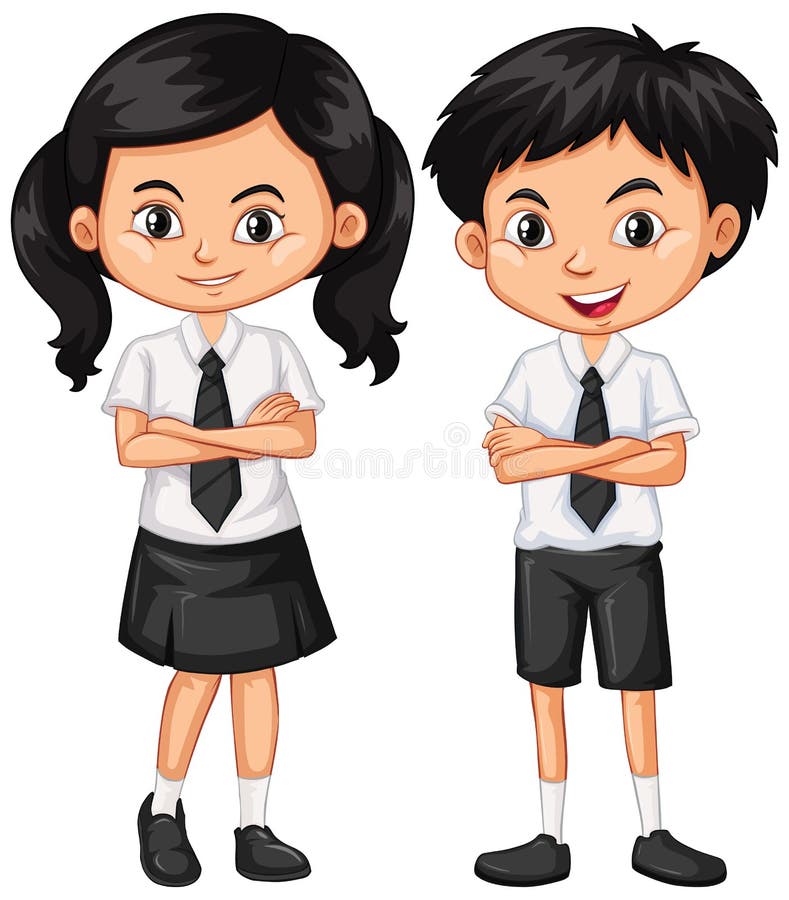 Cartoon Girl School Uniform Stock Illustrations  3,734 -5601