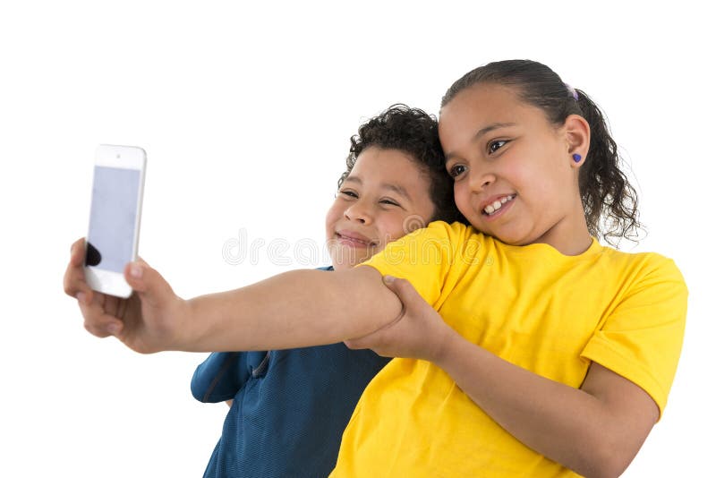 Boy and Girl Self Portrait royalty free stock image Boy and Girl Self Portrait royalty free stock image