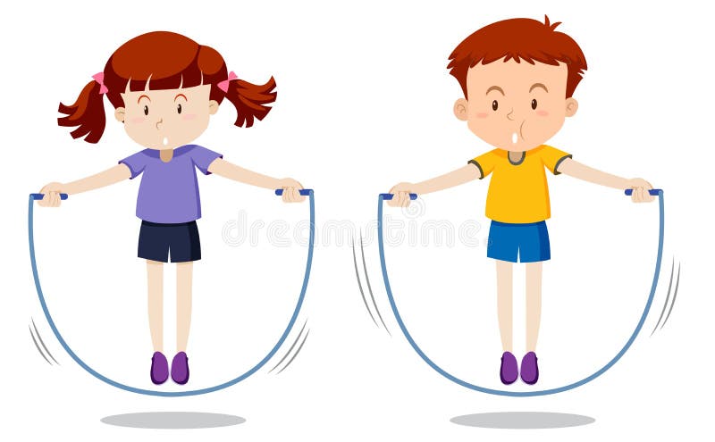 Girl Skipping the Rope stock vector. Illustration of playground - 24773611