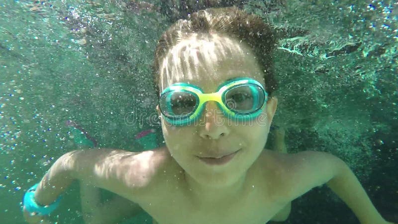 Boy and Girl Swimming Under Water Stock Video - Video of kids ...