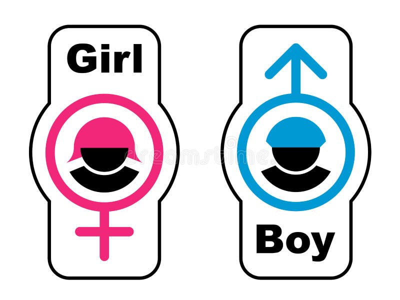 Boy girl toilet symbols stock vector. Illustration of black - 22445009 Man And Woman Bathroom Symbol