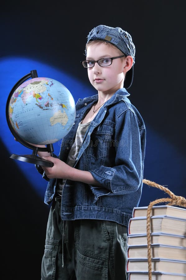 Boy and globe