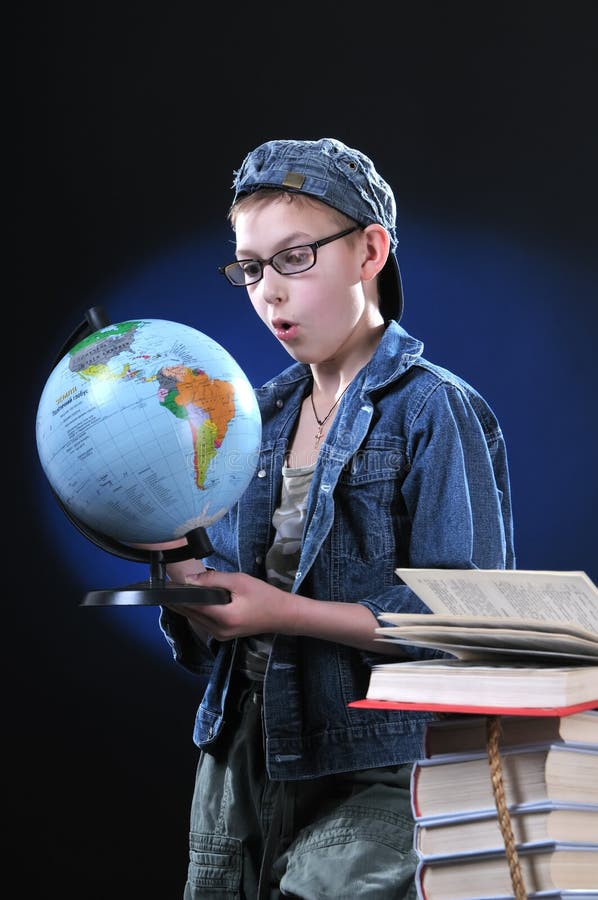 Boy and globe