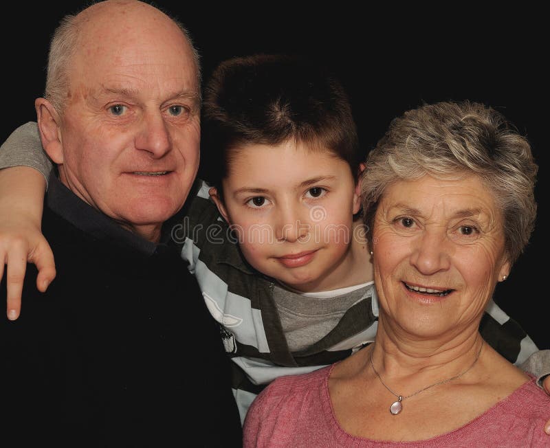 Boy with grandparents stock photo. Image of males, grandparent - 4693944