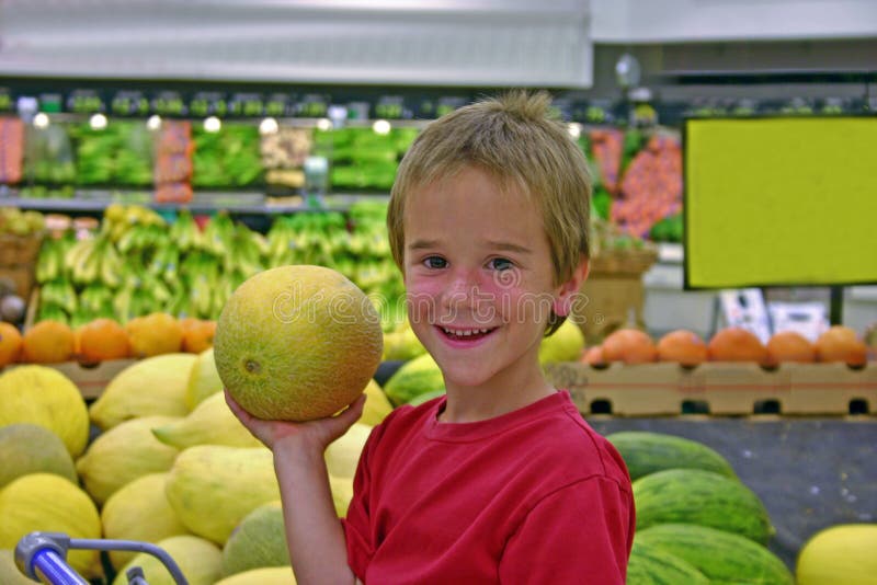 Boys in Grocery Store stock image. Image of little, groceries 1280847
