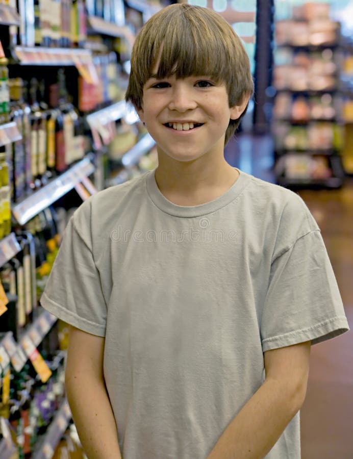 Boys in Grocery Store stock image. Image of little, groceries 1280847
