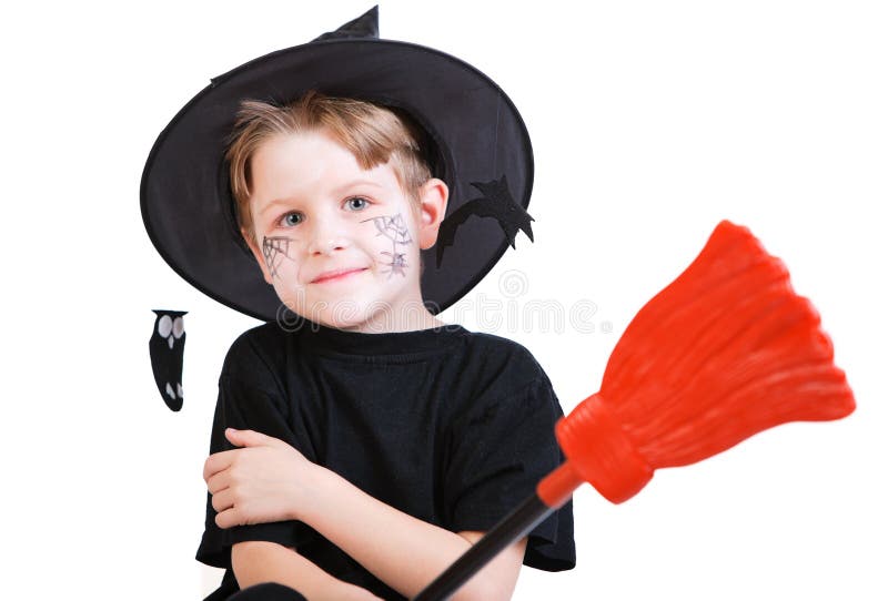 Boy in Halloween costume.