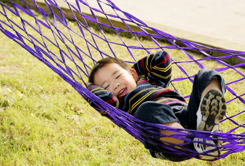 Boy in hammock