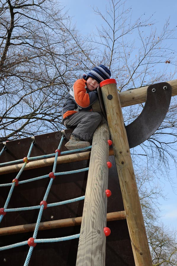 Boy having fun on playground