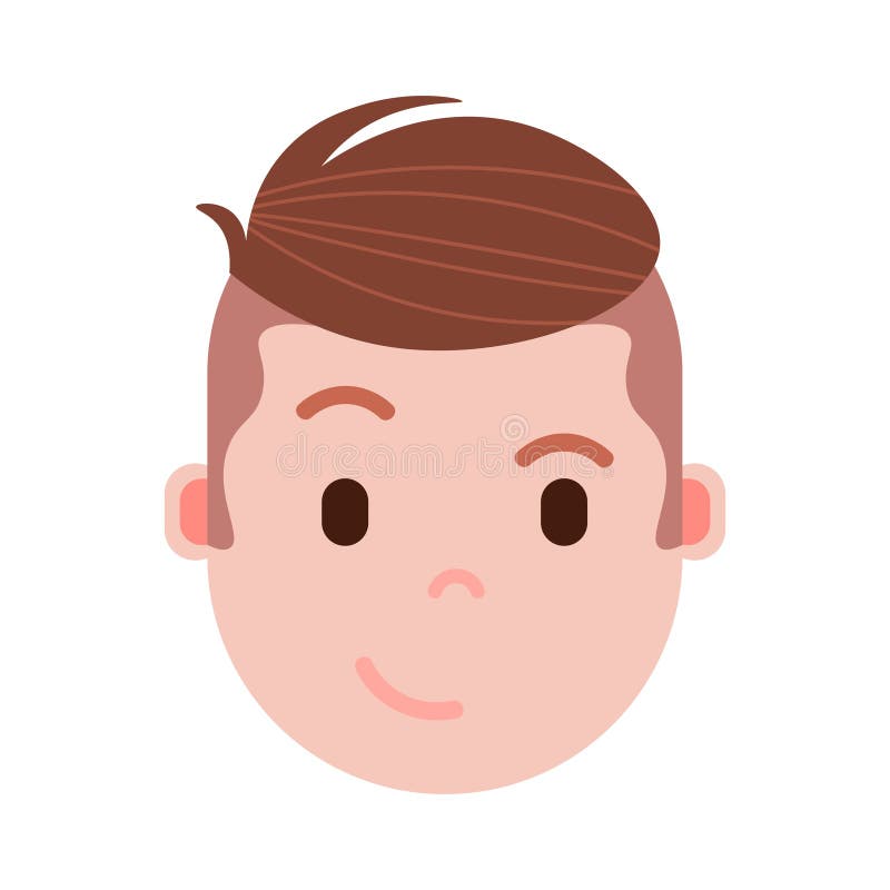Boy Head Emoji Personage Icon with Facial Emotions, Avatar Character ...