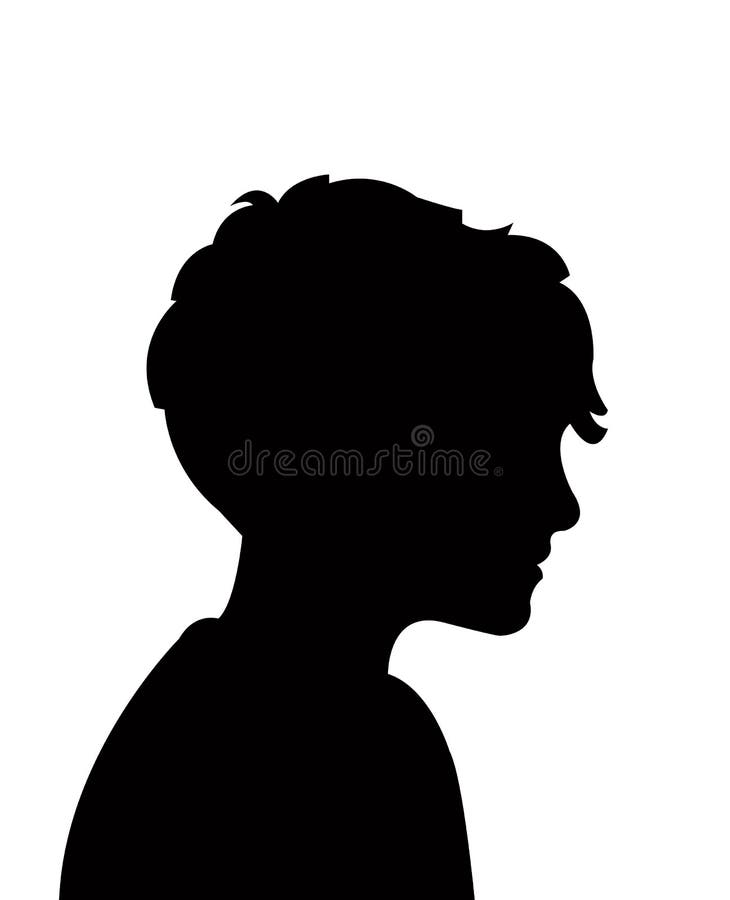 A Boy Head Black Color Silhouette Vector Stock Vector Illustration of