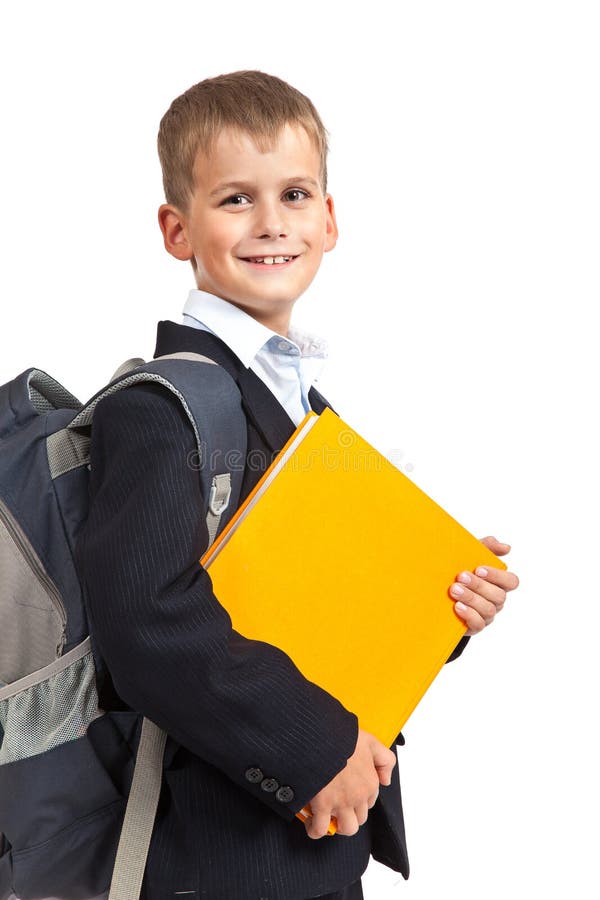 Boy holding books stock photo. Image of smiling, school - 16141926