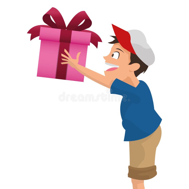 boy holding gift icon royalty free illustration boy holding gift icon royalty free illustration