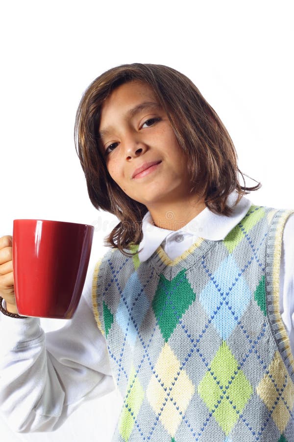 Boy Holding a Mug