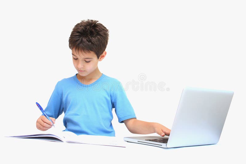 A boy with homework