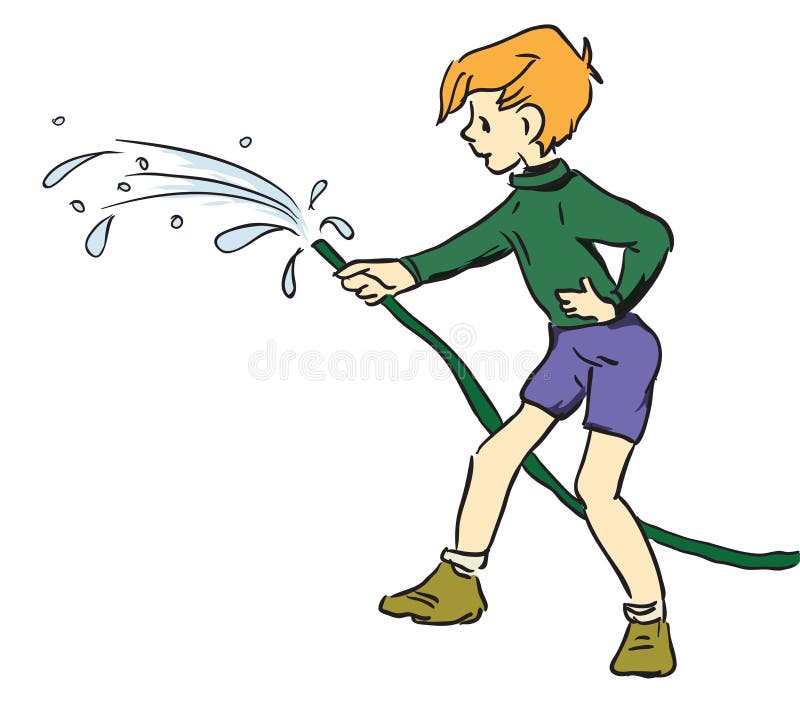 Boy with hose