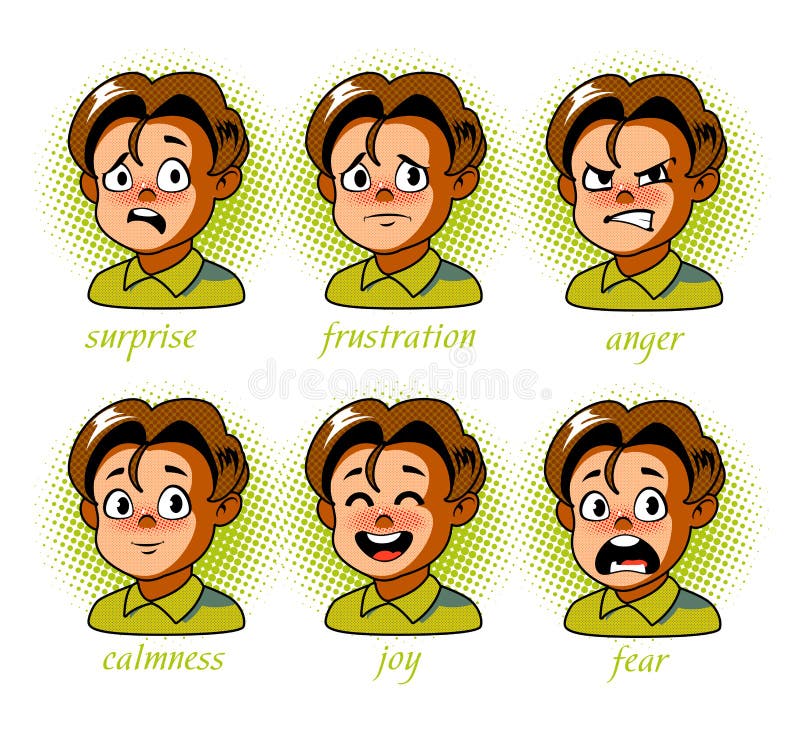 Boy Different Emotions Stock Illustrations – 2,875 Boy Different ...