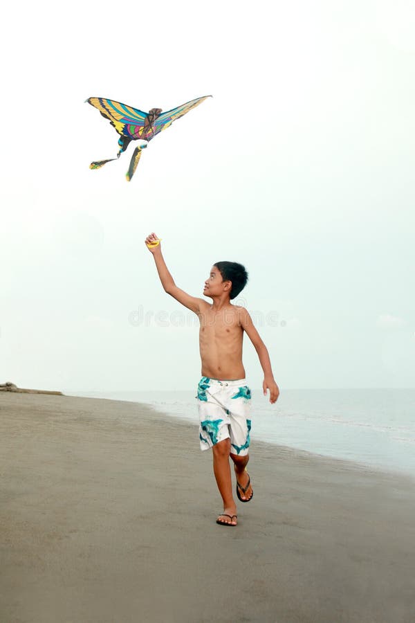 884 Boy Flying Kite Beach Stock Photos Free & RoyaltyFree Stock
