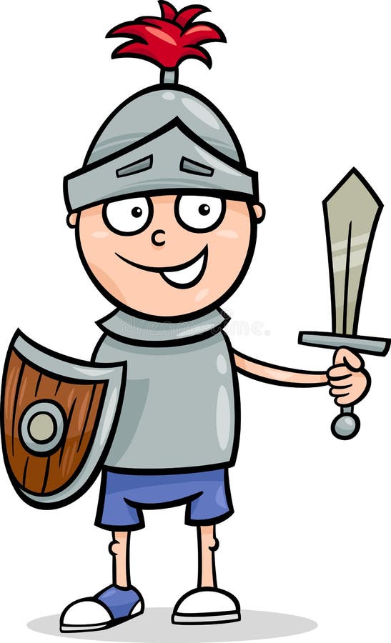 Boy in Knight Costume Cartoon Stock Vector - Illustration of time ...