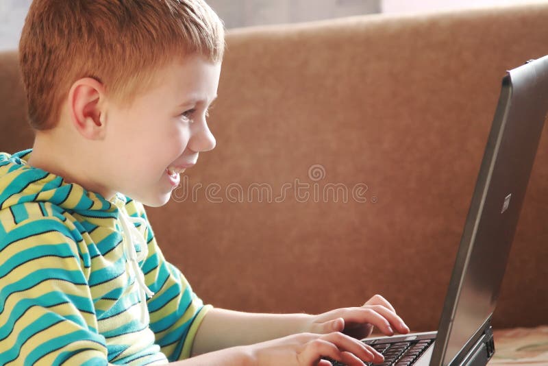 The boy with laptop