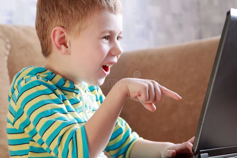 The boy with laptop