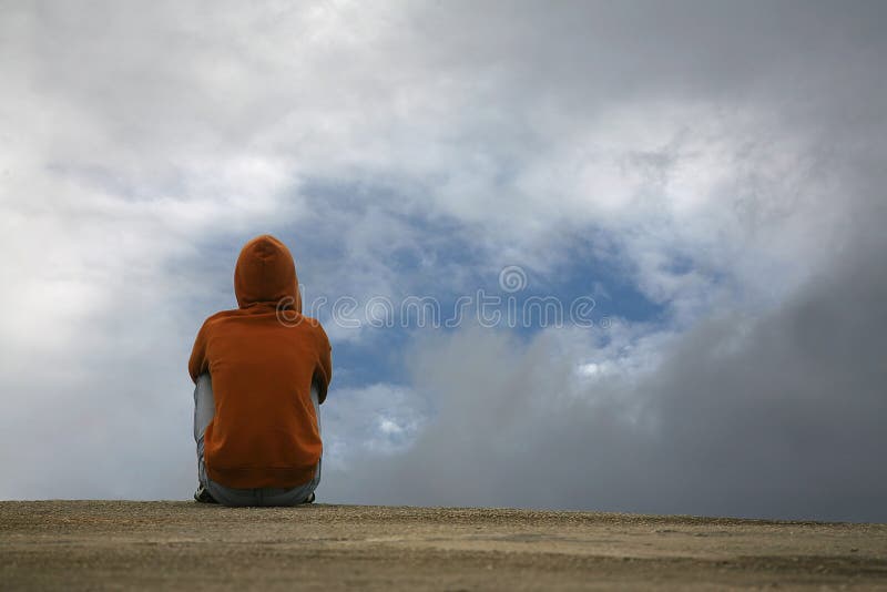 Boy looking to the sky