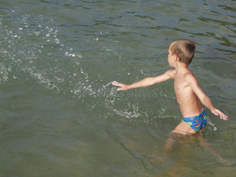 Boy making a splash