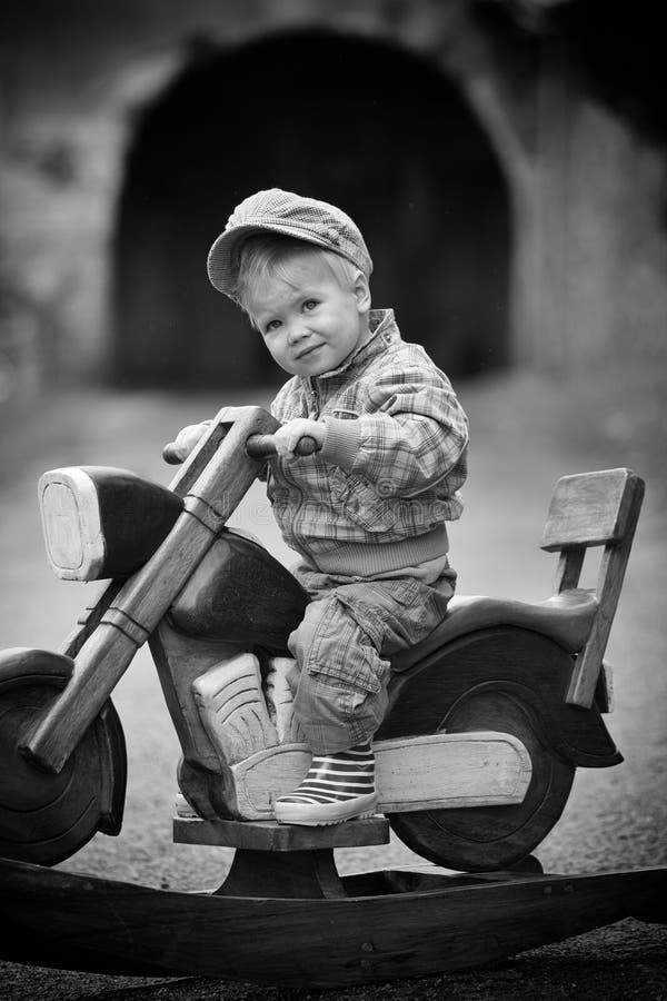 Boy and motorbike