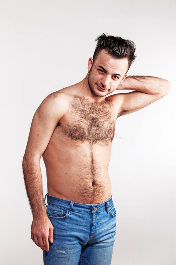 Topless Portrait Handsome Hairy Young Man Stock Photo 1131121226 |  Shutterstock