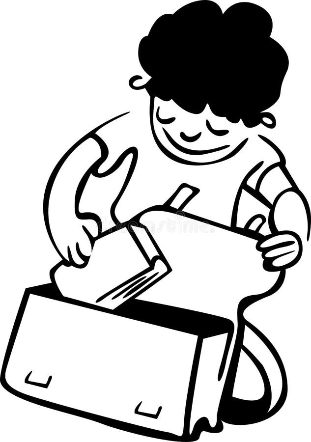 School Boy Packing School Bag Stock Illustrations – 13 School Boy