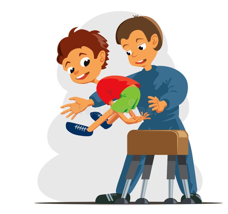 Download The Boy Performs A Gymnastic Jump Stock Vector - Illustration of exercise, gymnastics: 67951494