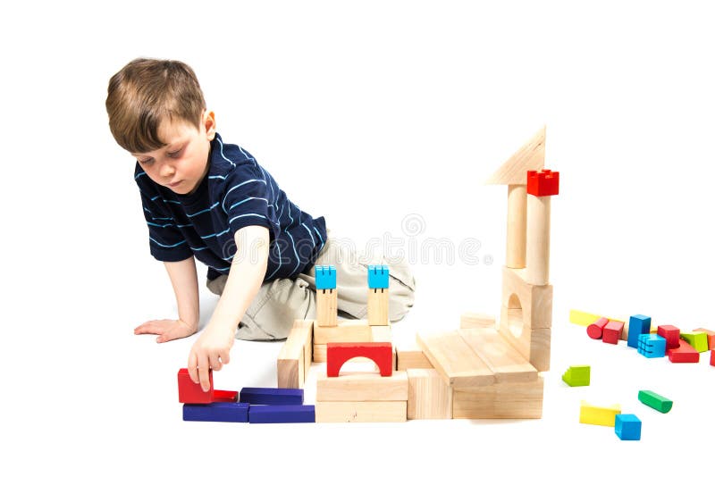 Boy playing with blocks