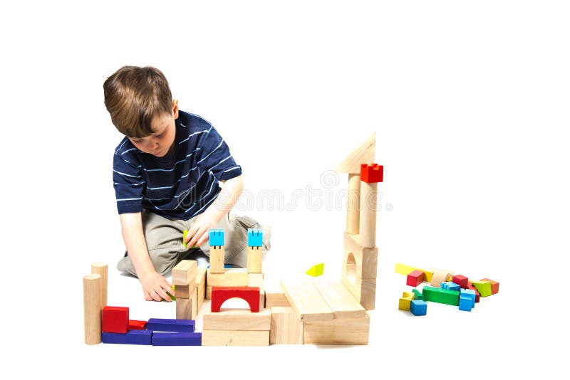 Boy playing with blocks