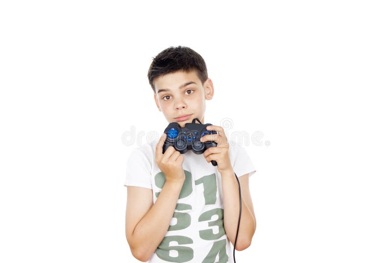 Boy playing computer games