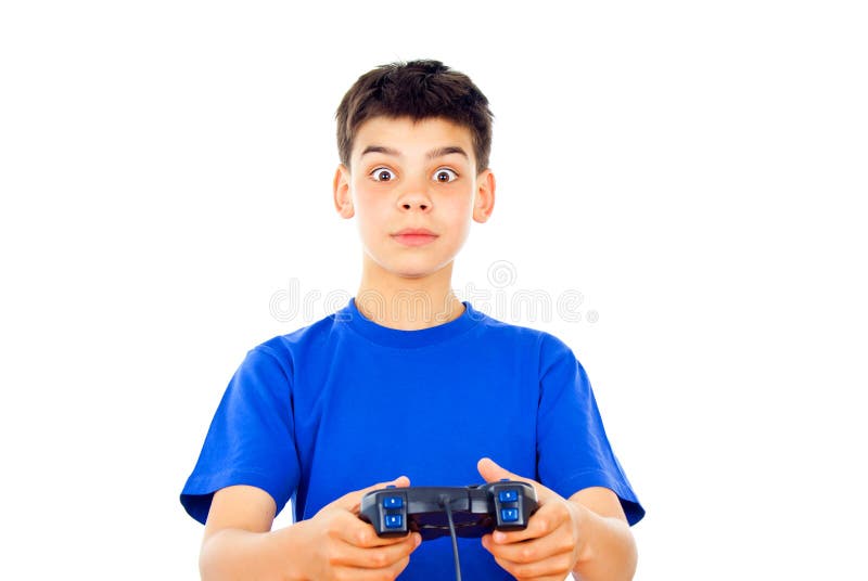 Boy playing computer games