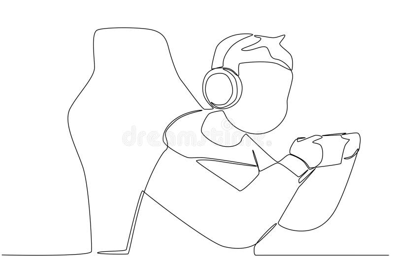 A Man Playing Online Games on a Smartphone Stock Vector - Illustration of  room, online: 275102566