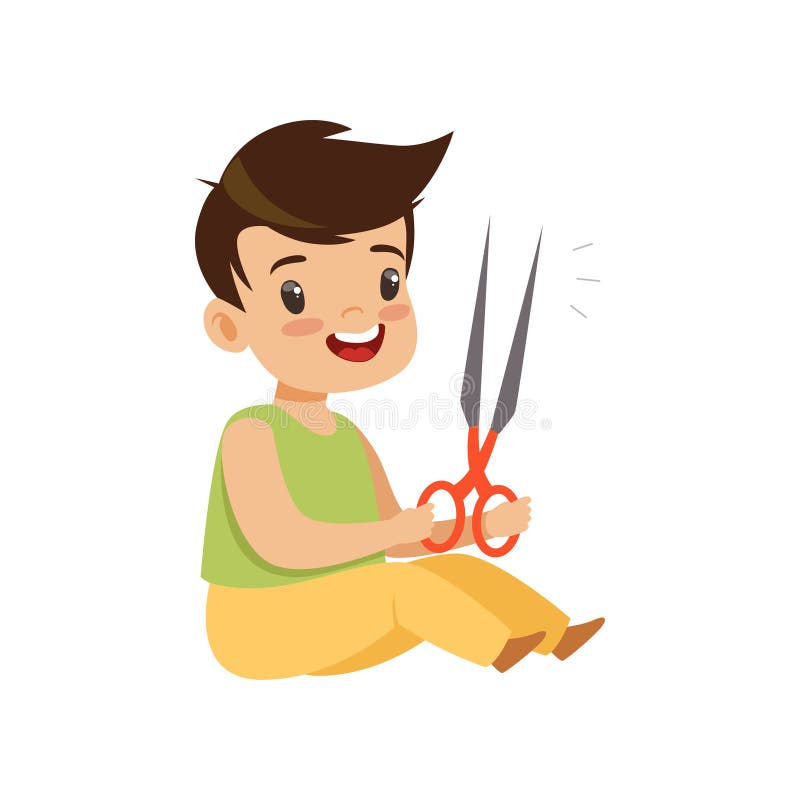 Baby Playing with a Dangerous Knife Stock Image - Image of unsafe