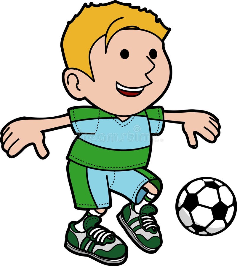 Boy playing soccer stock vector. Illustration of looking - 6518631