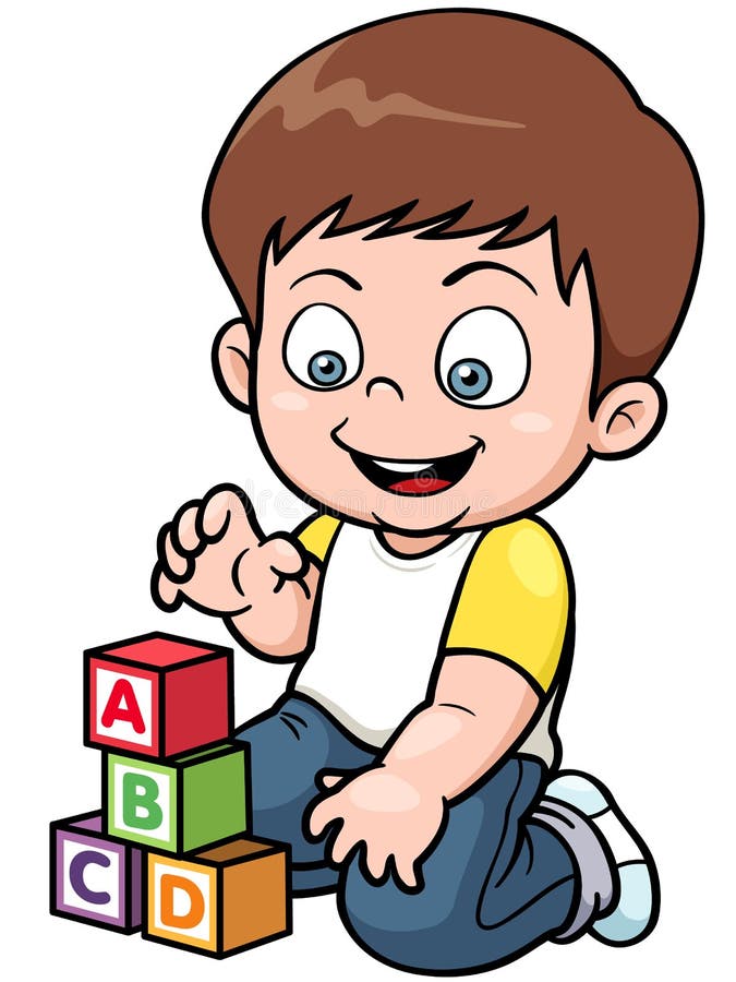 Cartoon Baby is Playing with Educational Toys Stock Vector ...